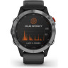 Часы GARMIN FENIX 6 SOLAR SILVER WITH A BLACK BAND 010-02410-00