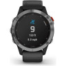 Часы GARMIN FENIX 6 SOLAR SILVER WITH A BLACK BAND 010-02410-00