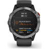 Часы GARMIN FENIX 6 SOLAR SILVER WITH A BLACK BAND 010-02410-00