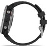 Часы GARMIN FENIX 6 SOLAR SILVER WITH A BLACK BAND 010-02410-00