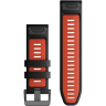 Ремешок для смарт часов GARMIN QUICKFIT 26 WATCH BANDS BLACK/FLAME RED SILICONE 11647