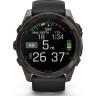 Смарт-часы GARMIN FENIX 8 – 51 мм, AMOLED Sapphire, титан с DLC-покрытием Carbon Gray и силиконовым ремешком черного/серого цвета 010-02905-21