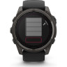 Смарт-часы GARMIN FENIX 8 – 51 мм, Solar Sapphire, титан с DLC-покрытием Carbon Gray и силиконовым ремешком черного/серого цвета 010-02907-11