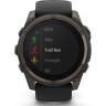 Смарт-часы GARMIN FENIX 8 – 51 мм, Solar Sapphire, титан с DLC-покрытием Carbon Gray и силиконовым ремешком черного/серого цвета 010-02907-11
